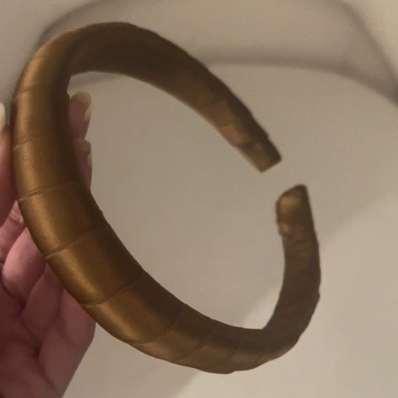 DONNI Dolce Headband in Caramel Silk Satin
